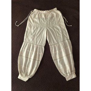 Free People Drawstring Wht Hareem Pant Size S